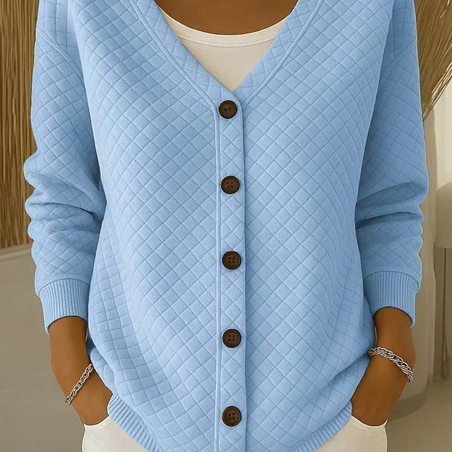 Rosemary - cardigan matlasat cu nasturi și model de diamant — imagine 2