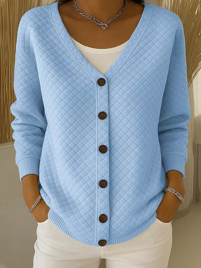 Rosemary - cardigan matlasat cu nasturi și model de diamant — imagine 2