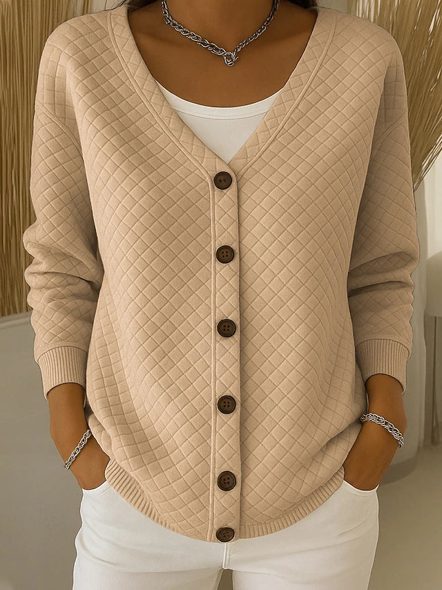Rosemary - cardigan matlasat cu nasturi și model de diamant — imagine 3