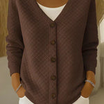 Rosemary - cardigan matlasat cu nasturi și model de diamant — imagine 4