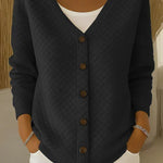 Rosemary - cardigan matlasat cu nasturi și model de diamant — imagine 6