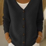Rosemary - cardigan matlasat cu nasturi și model de diamant — imagine 6