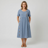 Ruby - Rochie midi cu dungi — imagine 1