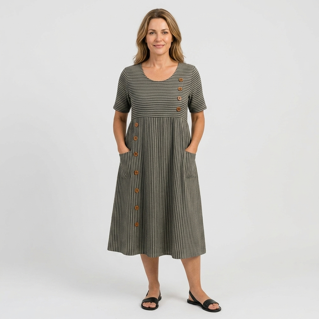 Ruby - Rochie midi cu dungi — imagine 2