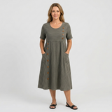 Ruby - Rochie midi cu dungi — imagine 2