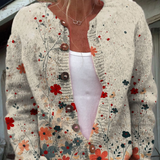 Ruby - Cardigan retro tricotat cu imprimeu floral — imagine 1