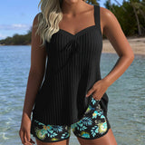 Sabrina - costum de baie din două piese, tankini cu dungi și slip — imagine 1