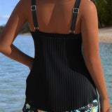 Sabrina - costum de baie din două piese, tankini cu dungi și slip — imagine 3