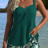 Sabrina - costum de baie din două piese, tankini cu dungi și slip — imagine 4