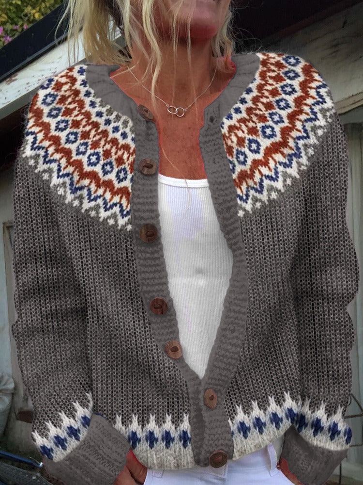 Cardigan islandez retro Sadie — imagine 2
