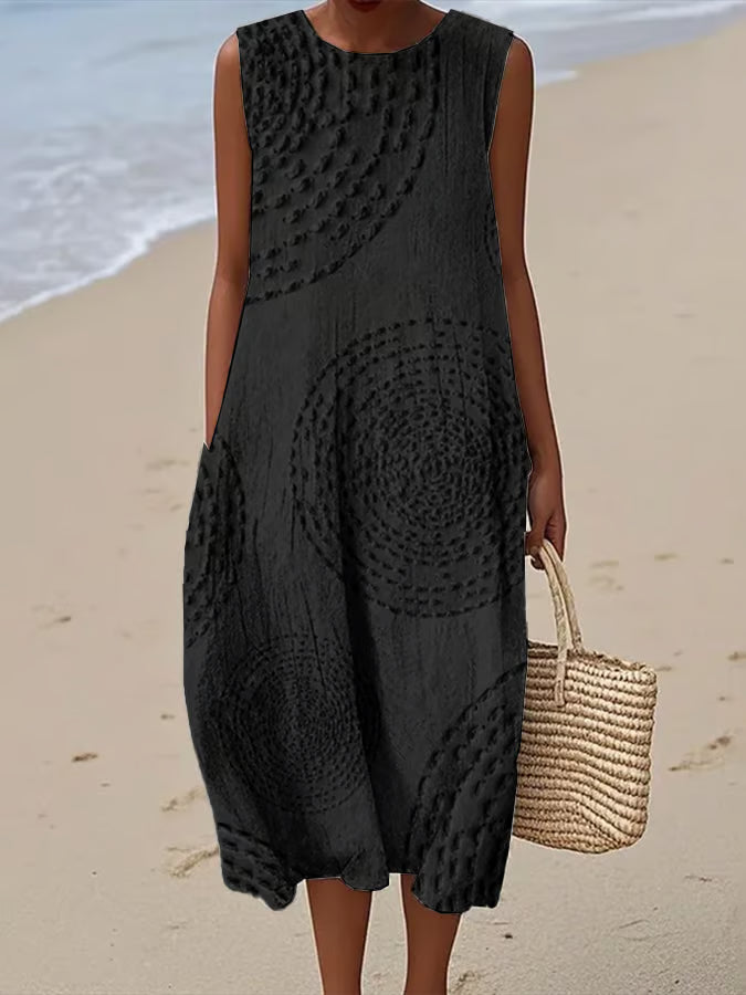Sadie - Rochie maxi texturată fără mâneci — imagine 4