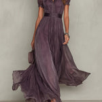 Samantha - rochie maxi din șifon retro șic — imagine 2