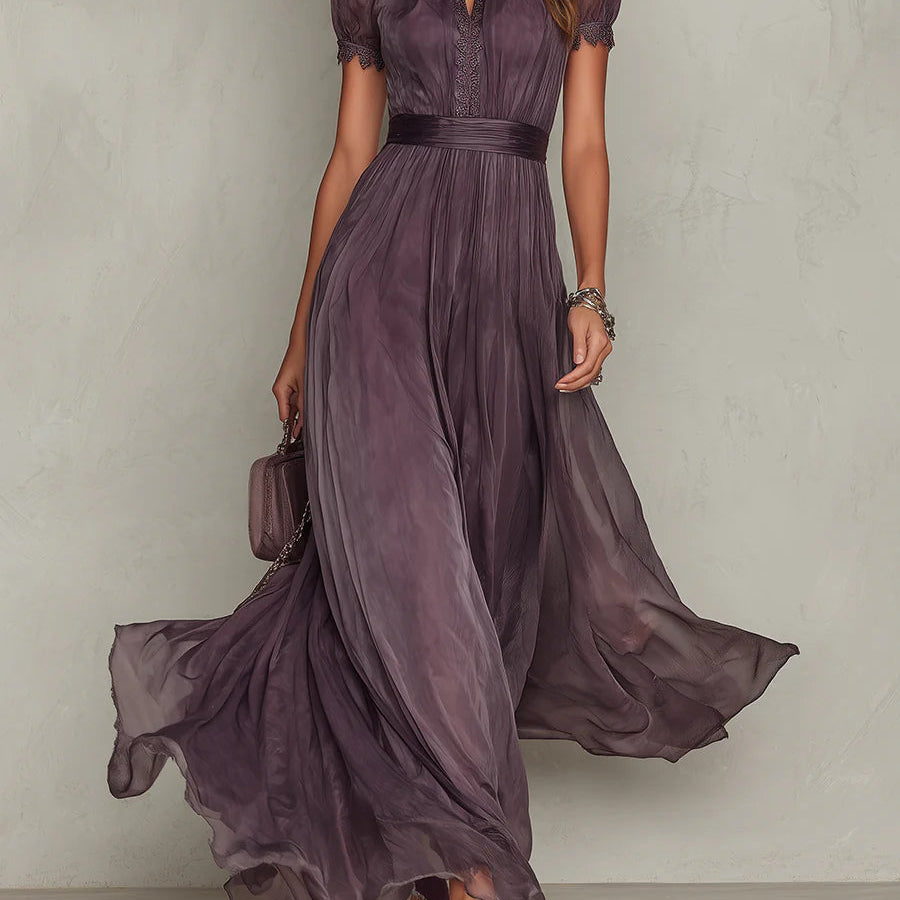 Samantha - rochie maxi din șifon retro șic — imagine 2