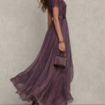 Samantha - rochie maxi din șifon retro șic — imagine 3