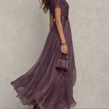 Samantha - rochie maxi din șifon retro șic — imagine 3