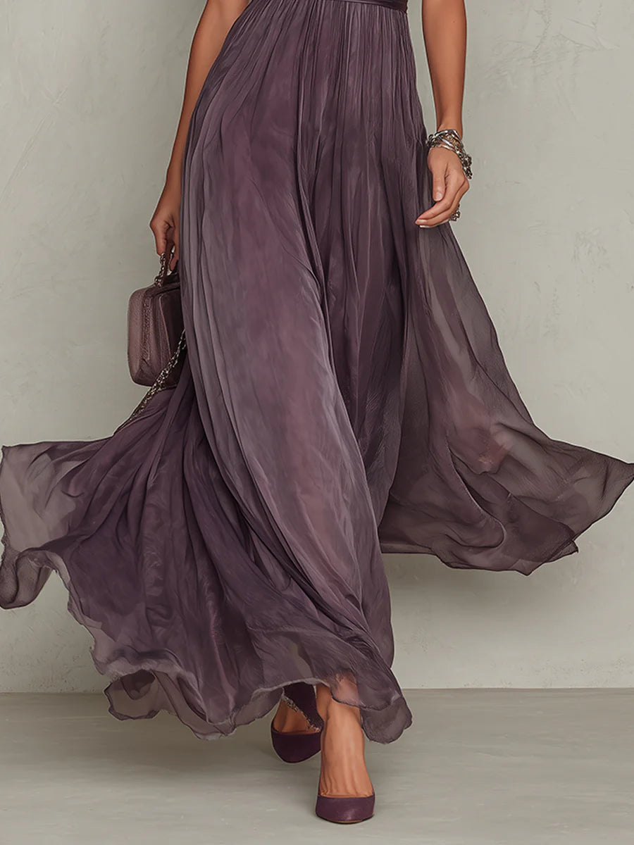 Samantha - rochie maxi din șifon retro șic — imagine 6