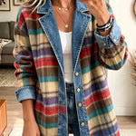 Sarah - Jachetă din denim retro cu model patchwork — imagine 1