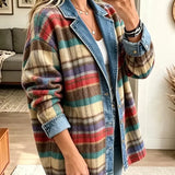 Sarah - Jachetă din denim retro cu model patchwork — imagine 2