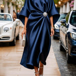 Savannah - Rochie lungă luxoasă din satin strălucitor — imagine 2