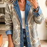 Savannah - jachetă din denim retro boemă cu model patchwork — imagine 1
