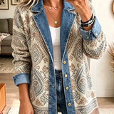 Savannah - jachetă din denim retro boemă cu model patchwork — imagine 1