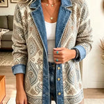 Savannah - jachetă din denim retro boemă cu model patchwork — imagine 2