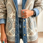 Savannah - jachetă din denim retro boemă cu model patchwork — imagine 3