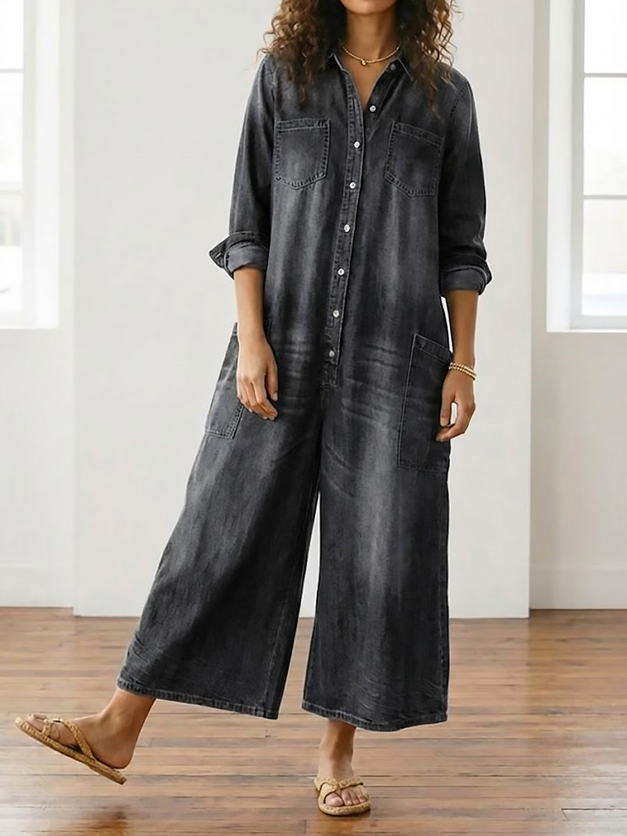 Serenity - salopetă din denim și bumbac — imagine 2