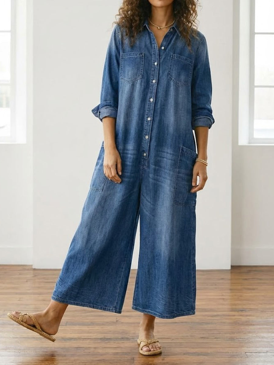 Serenity - salopetă din denim și bumbac — imagine 5