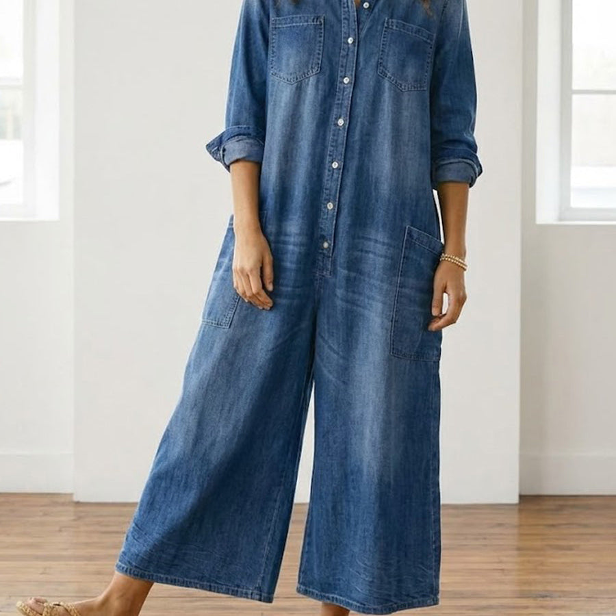 Serenity - salopetă din denim și bumbac — imagine 5