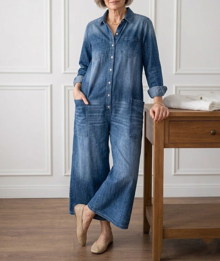 Serenity - salopetă din denim și bumbac — imagine 7