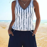 Serenity - costum de baie casual cu buzunare și decolteu în V — imagine 3