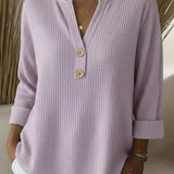Sharon – Top texturat Henley — imagine 1