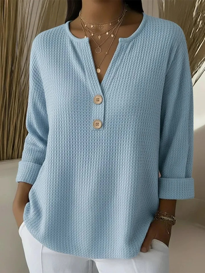 Sharon – Top texturat Henley — imagine 2