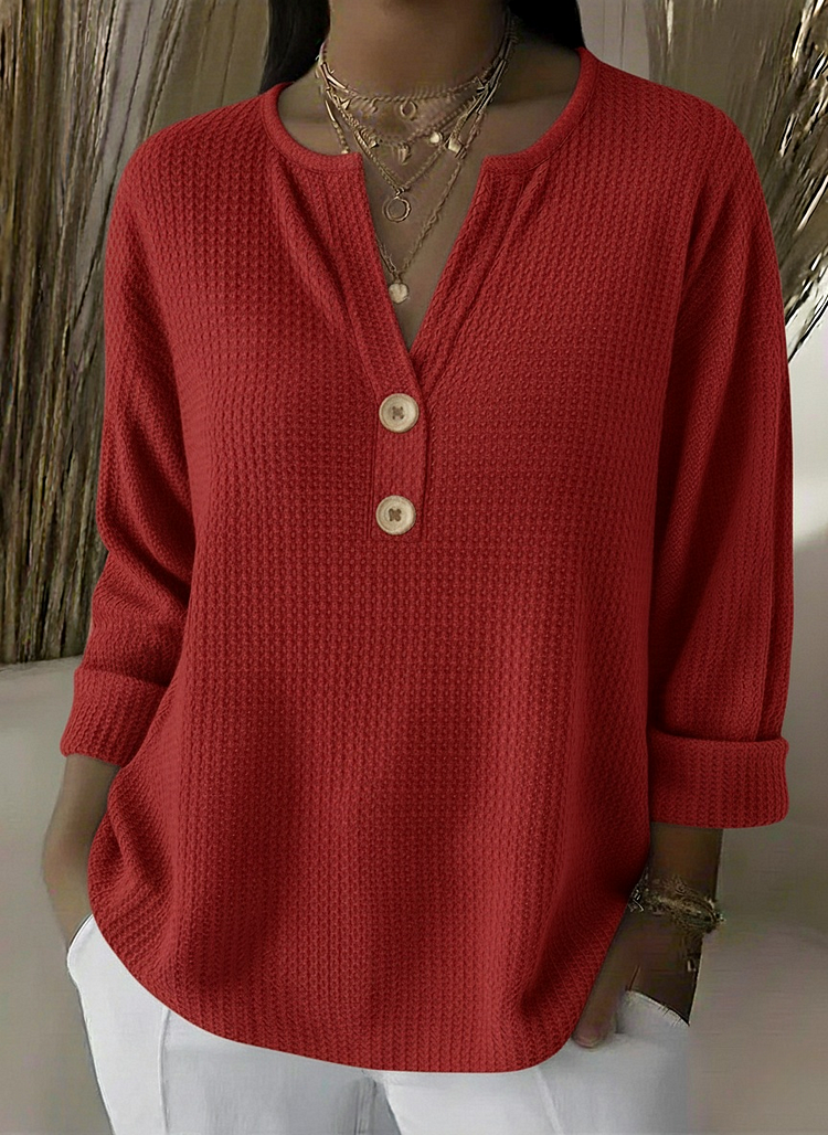 Sharon – Top texturat Henley — imagine 3