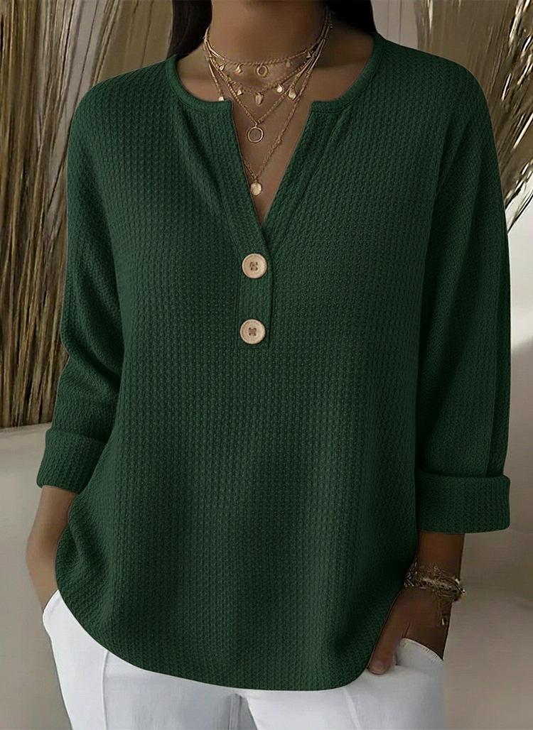 Sharon – Top texturat Henley — imagine 5
