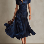 Shelby - Rochie midi cu guler cămașă și dungi — imagine 2