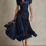 Shelby - Rochie midi cu guler cămașă și dungi — imagine 2