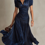 Shelby - Rochie midi cu guler cămașă și dungi — imagine 3