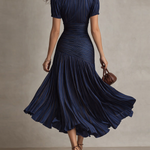 Shelby - Rochie midi cu guler cămașă și dungi — imagine 5