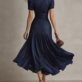 Shelby - Rochie midi cu guler cămașă și dungi — imagine 5