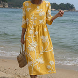 Skylar - rochie midi cu imprimeu floral și floral — imagine 1