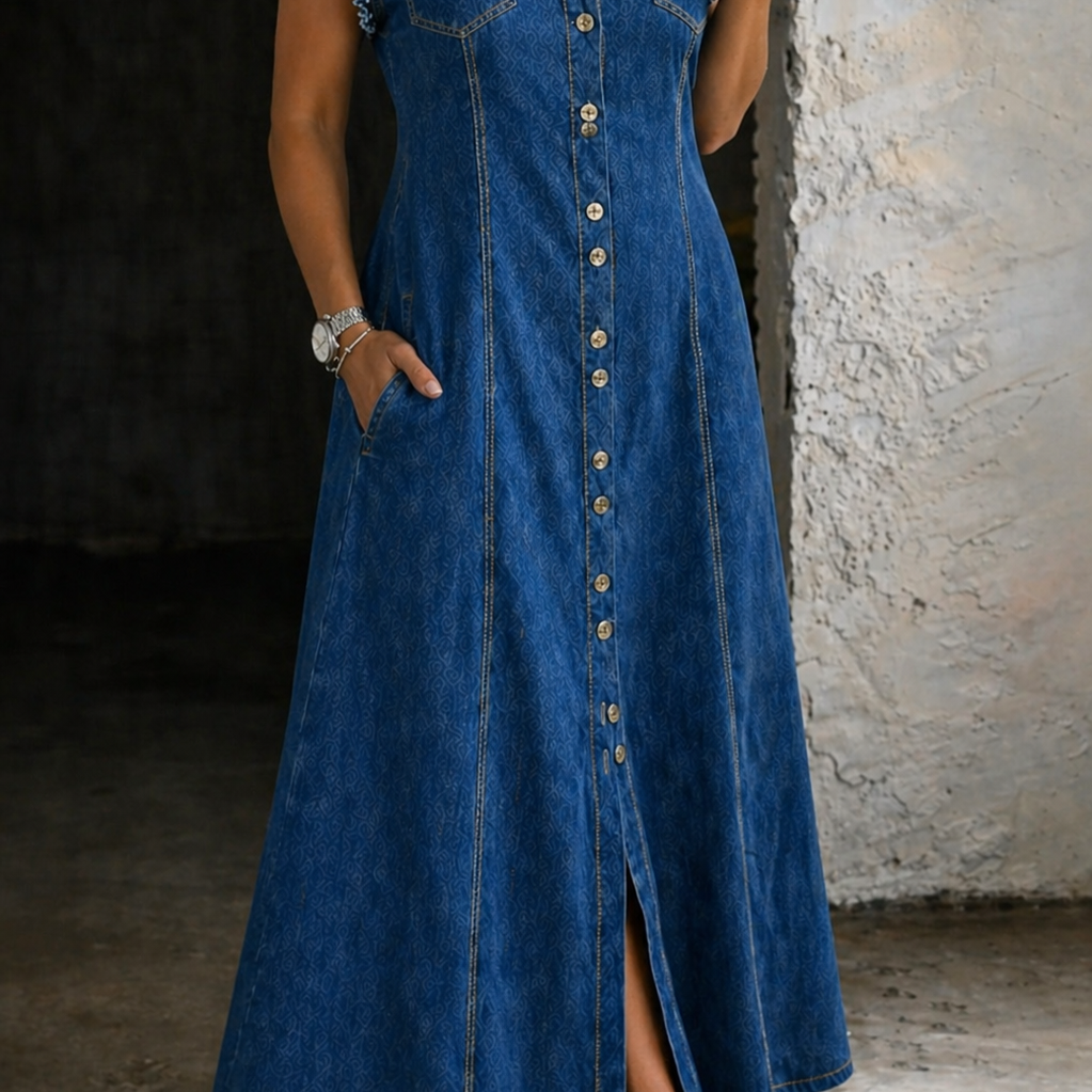 Skylar - Rochie din denim mărime mare — imagine 2