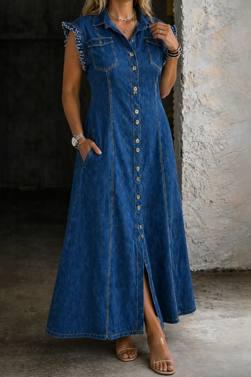 Skylar - Rochie din denim mărime mare — imagine 2
