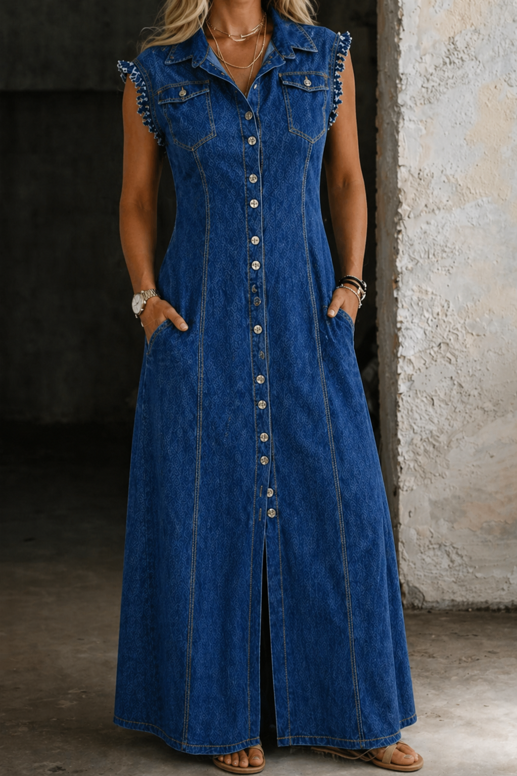 Skylar - Rochie din denim mărime mare — imagine 4