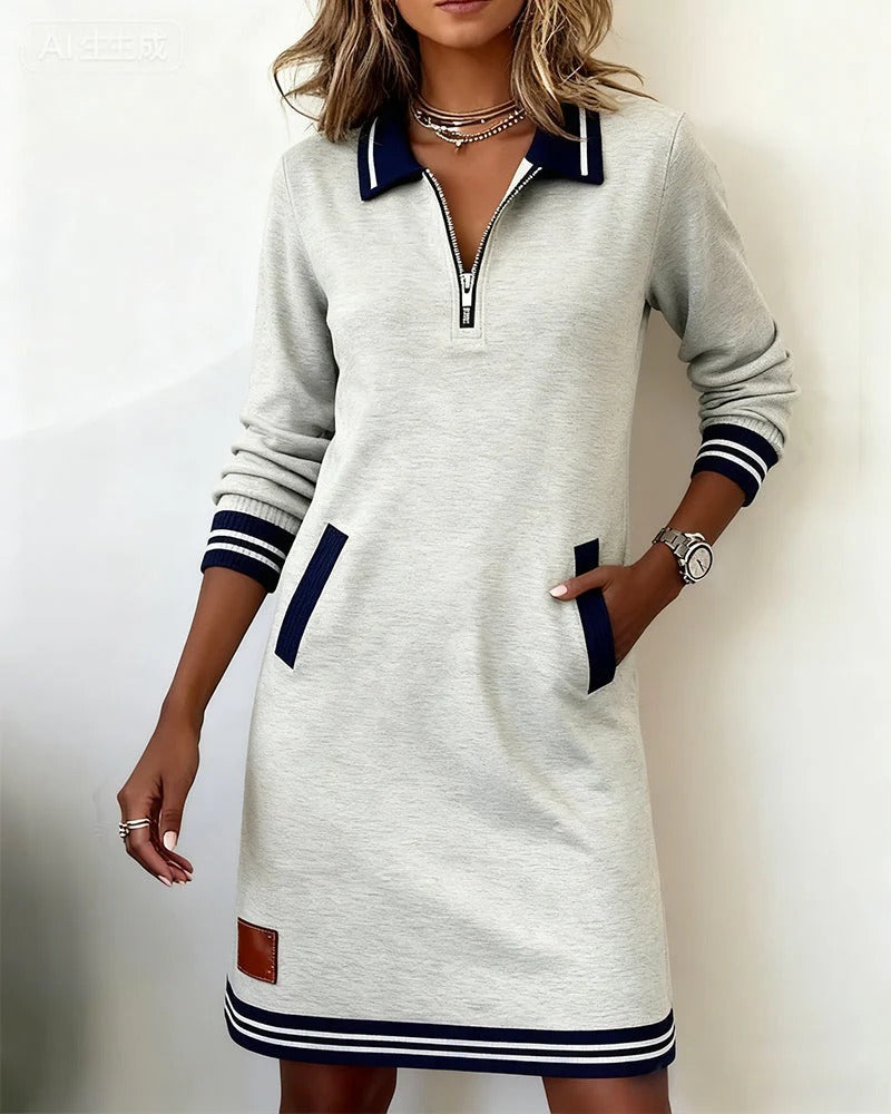 Sofia - rochie elegantă cu mânecă lungă din bumbac — imagine 1