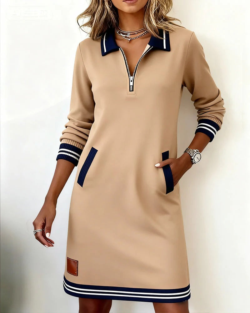 Sofia - rochie elegantă cu mânecă lungă din bumbac — imagine 3