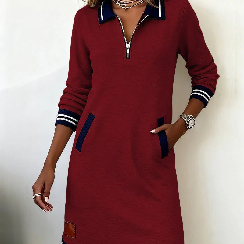 Sofia - rochie elegantă cu mânecă lungă din bumbac — imagine 6