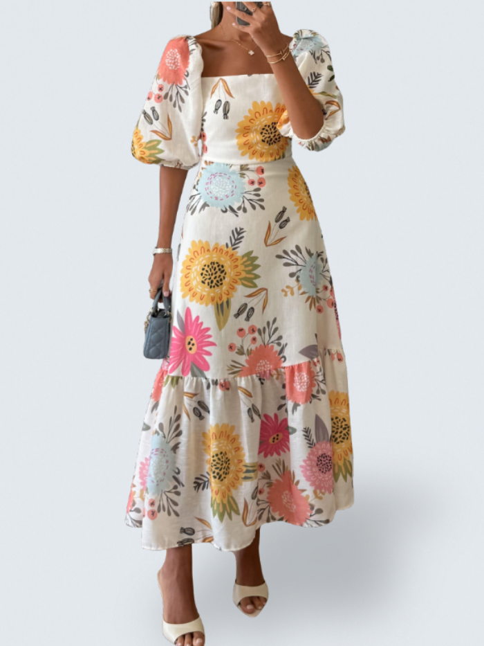 Rochie midi cu imprimeu floral Sophia — imagine 1