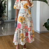Rochie midi cu imprimeu floral Sophia — imagine 2